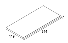 Плитка 8 мм, М12.5х25 см, RAL 5002, R10B, закругленный длинный край, K862166