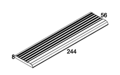 Предохраняющий бордюр для ступени М6.2х25 см, 8мм, RAL5002, R10B, K881442